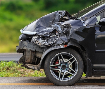 damaged car involved in an accident