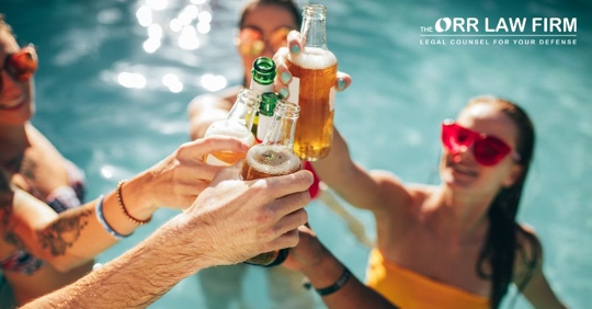 drinking by the pool